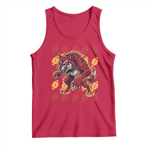 Wolf Football Lover Tank Top Game Day Fan Lifestyle TS12 Red Print Your Wear