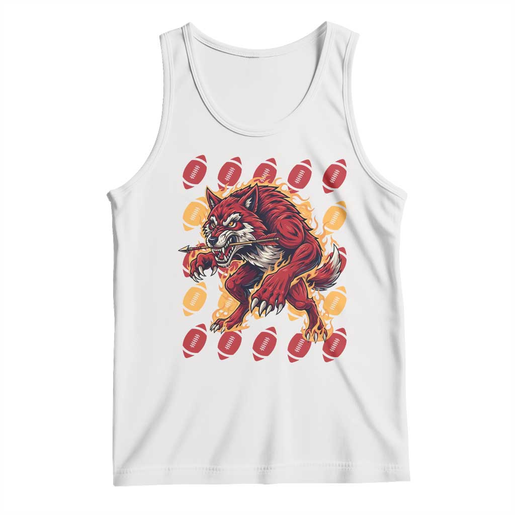 Wolf Football Lover Tank Top Game Day Fan Lifestyle TS12 White Print Your Wear