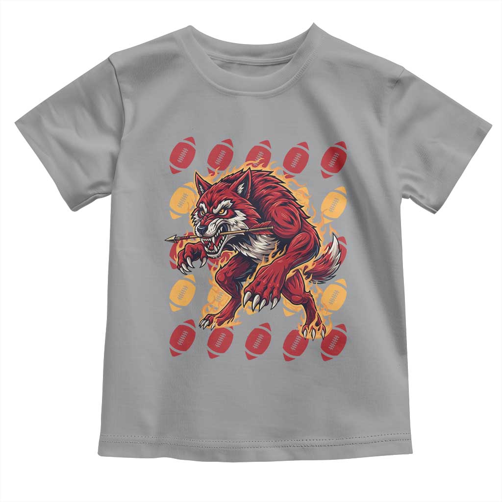 Wolf Football Lover Toddler T Shirt Game Day Fan Lifestyle TS12 Sport Gray Print Your Wear
