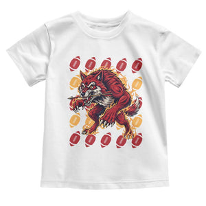 Wolf Football Lover Toddler T Shirt Game Day Fan Lifestyle TS12 White Print Your Wear