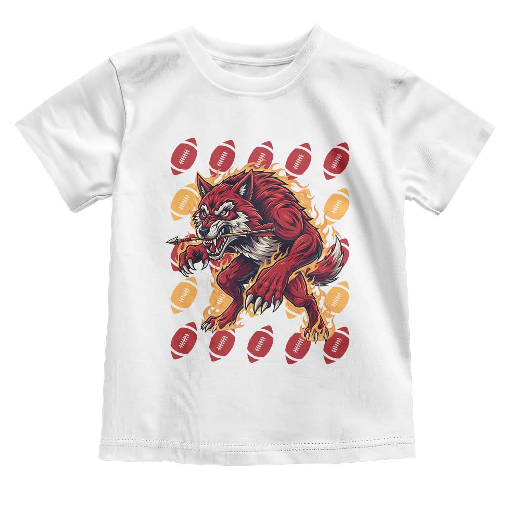 Wolf Football Lover Toddler T Shirt Game Day Fan Lifestyle TS12 White Print Your Wear