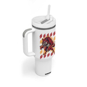 Wolf Football Lover Tumbler With Handle Game Day Fan Lifestyle TS12 Print Your Wear