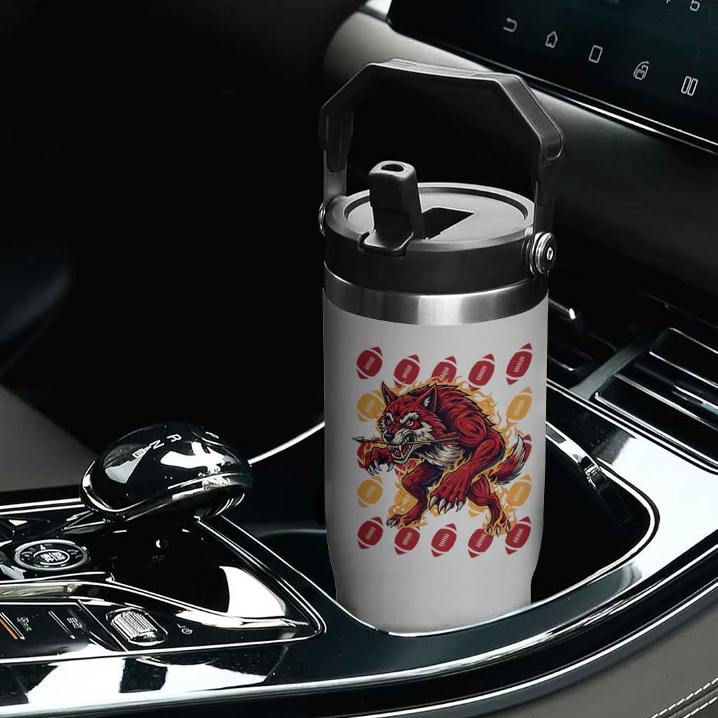 Wolf Football Lover Flip Straw Tumbler Game Day Fan Lifestyle TS12 Print Your Wear