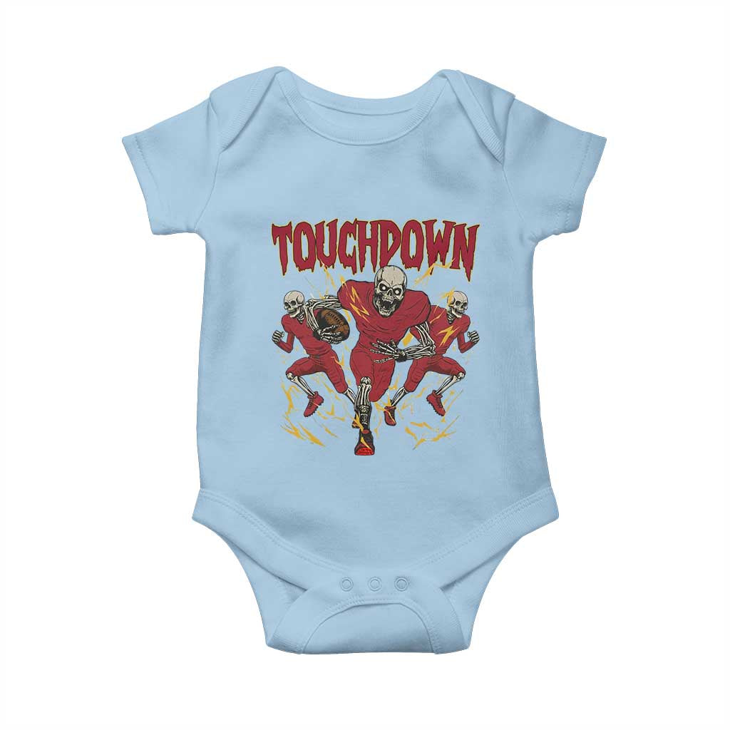 Skeleton Game Day Baby Onesie Touchdown Football Fan Gift TS12 Light Blue Print Your Wear