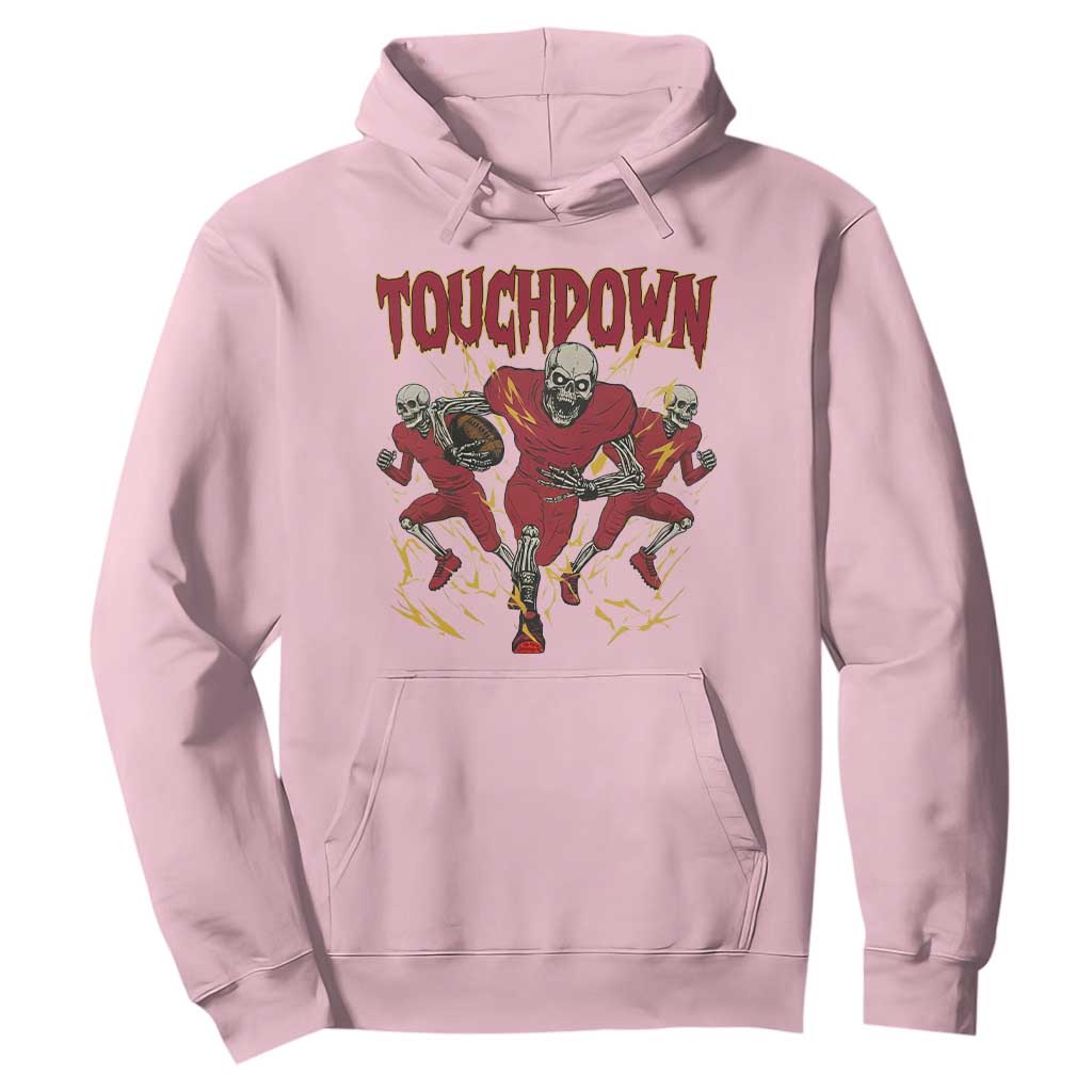 Skeleton Game Day Hoodie Touchdown Football Fan Gift TS12 Light Pink Print Your Wear
