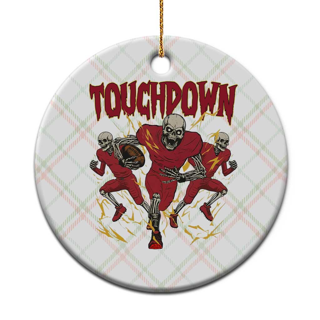 Skeleton Game Day Ceramic Ornament Touchdown Football Fan Gift TS12 1pc Christmas Plaid Print Your Wear