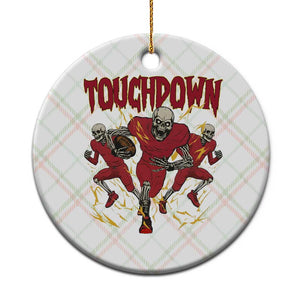 Skeleton Game Day Ceramic Ornament Touchdown Football Fan Gift TS12 1pc Christmas Plaid Print Your Wear