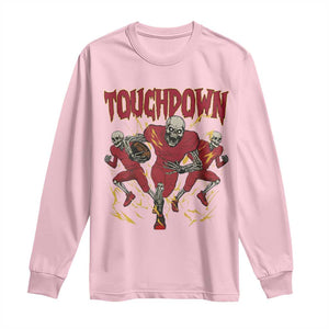 Skeleton Game Day Long Sleeve Shirt Touchdown Football Fan Gift TS12 Light Pink Print Your Wear