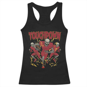 Skeleton Game Day Racerback Tank Top Touchdown Football Fan Gift TS12 Black Print Your Wear