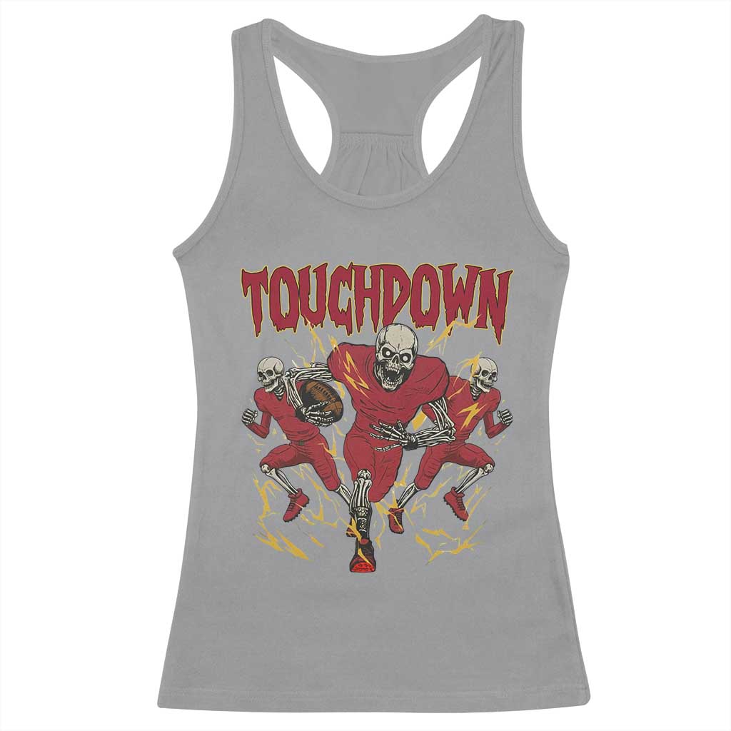 Skeleton Game Day Racerback Tank Top Touchdown Football Fan Gift TS12 Sport Gray Print Your Wear