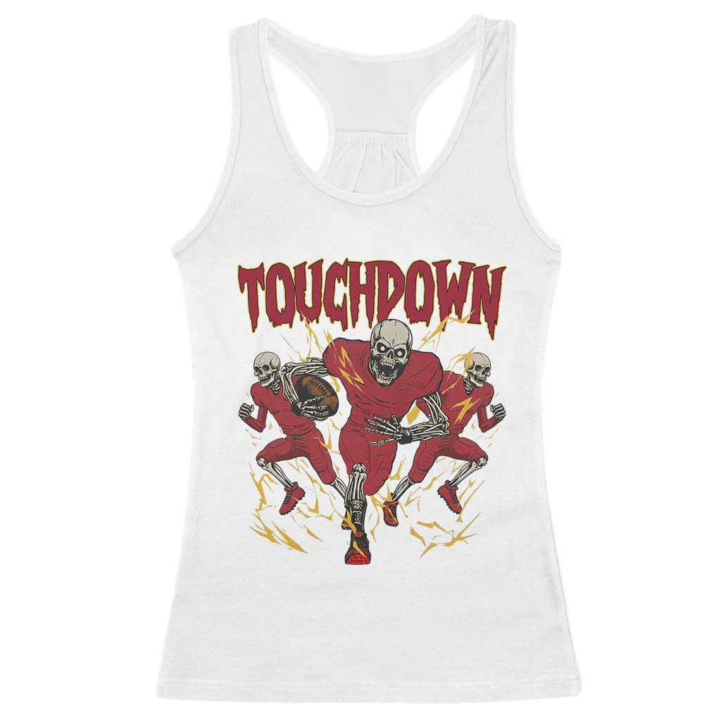 Skeleton Game Day Racerback Tank Top Touchdown Football Fan Gift TS12 White Print Your Wear