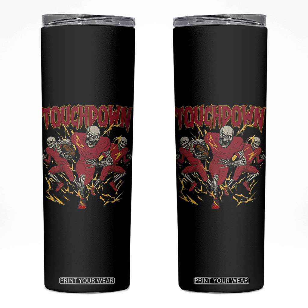 Skeleton Game Day Skinny Tumbler Touchdown Football Fan Gift TS12 Black Print Your Wear