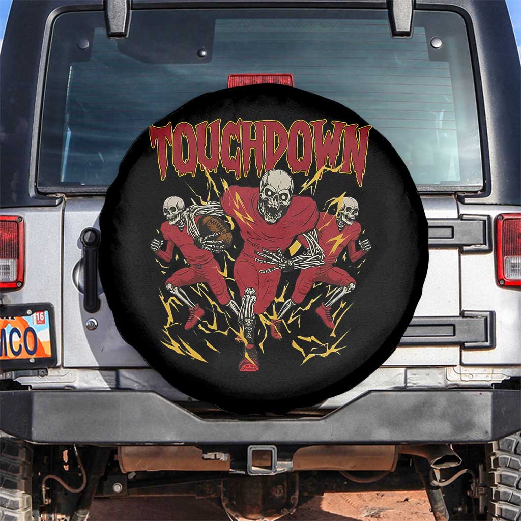 Skeleton Game Day Spare Tire Cover Touchdown Football Fan Gift TS12 No hole Black Print Your Wear