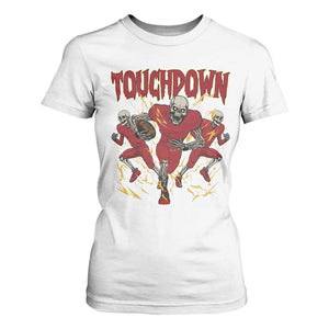 Skeleton Game Day T Shirt For Women Touchdown Football Fan Gift TS12 White Print Your Wear
