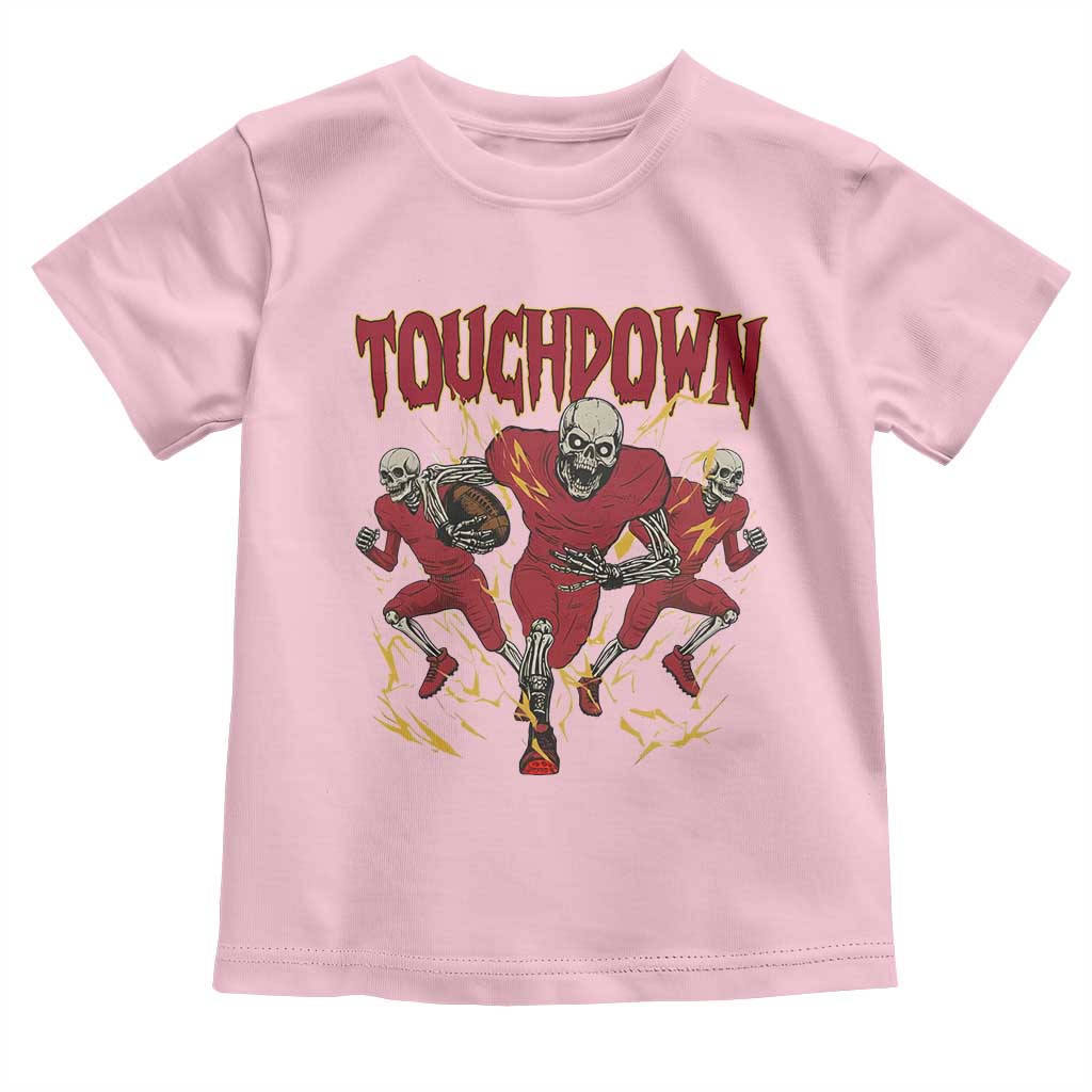 Skeleton Game Day Toddler T Shirt Touchdown Football Fan Gift TS12 Light Pink Print Your Wear