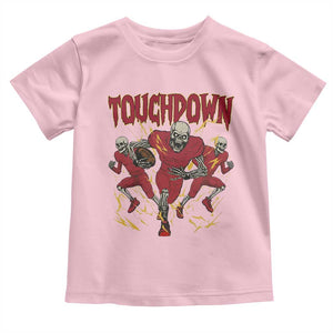 Skeleton Game Day Toddler T Shirt Touchdown Football Fan Gift TS12 Light Pink Print Your Wear