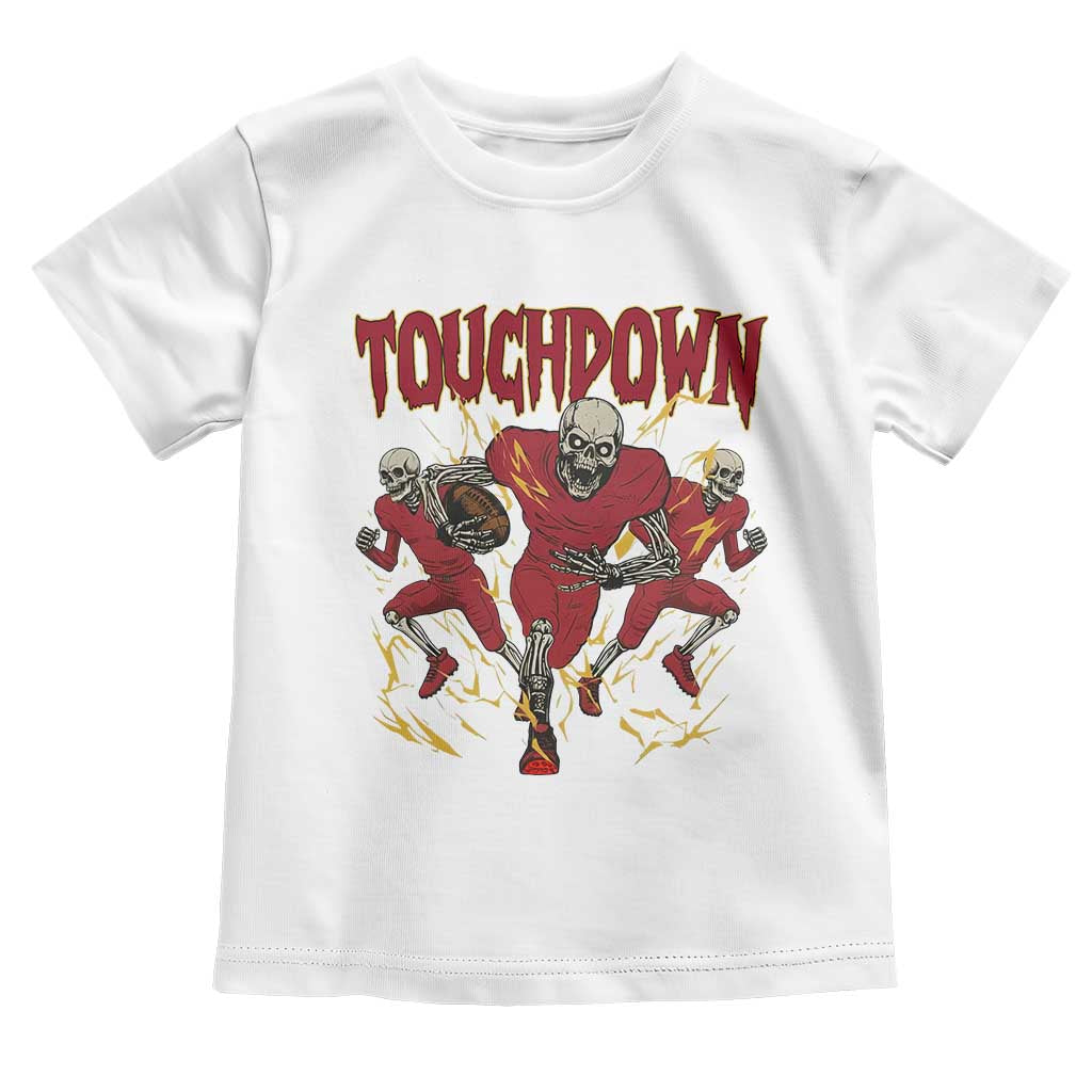 Skeleton Game Day Toddler T Shirt Touchdown Football Fan Gift TS12 White Print Your Wear