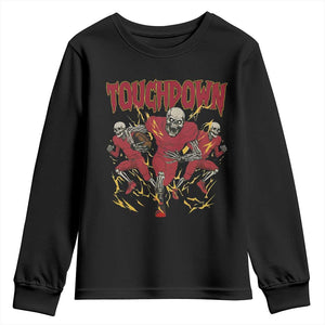 Skeleton Game Day Youth Sweatshirt Touchdown Football Fan Gift TS12 Black Print Your Wear