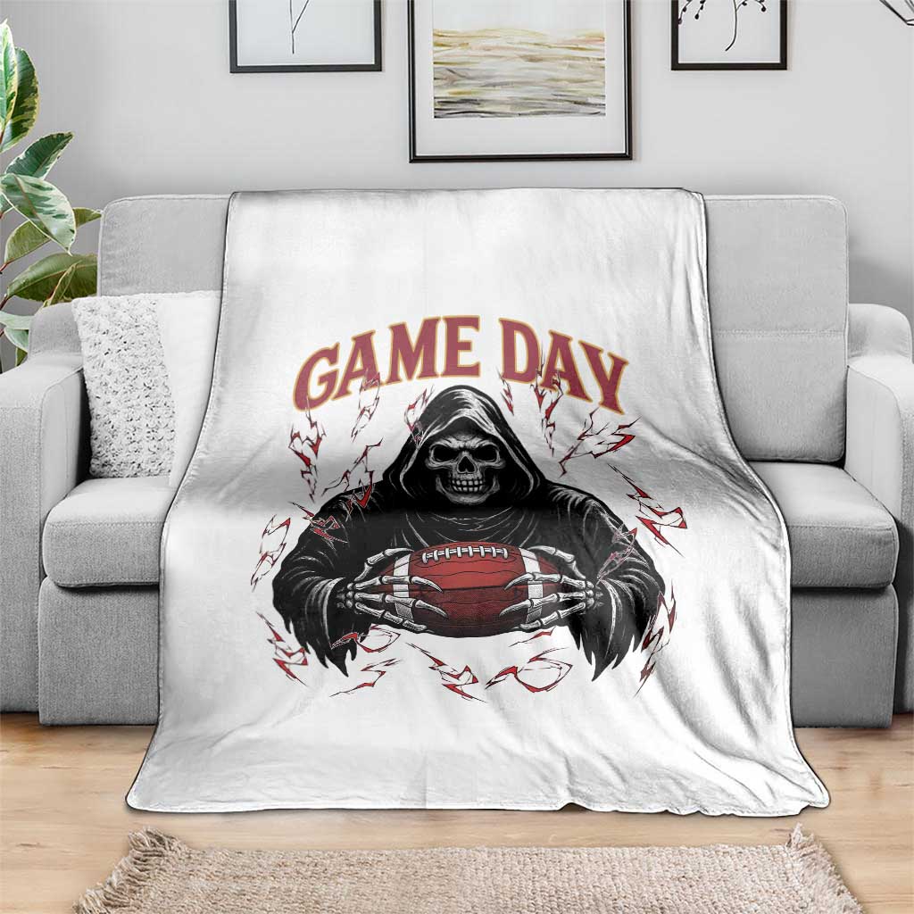 Funny Grim Reaper Dark Football Throw Blanket Game Day Fan Lifestyle TS12 Print Your Wear