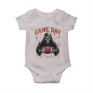 Funny Grim Reaper Dark Football Baby Onesie Game Day Fan Lifestyle TS12 Ice Gray Print Your Wear