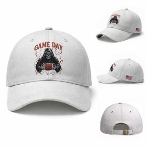 Funny Grim Reaper Dark Football Baseball Cap Game Day Fan Lifestyle TS12 Baseball Cap Universal Fit White Print Your Wear