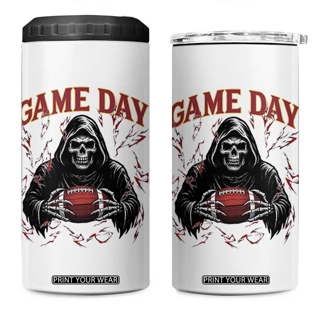 Funny Grim Reaper Dark Football 4 in 1 Can Cooler Tumbler Game Day Fan Lifestyle TS12 One Size: 16 oz White Print Your Wear
