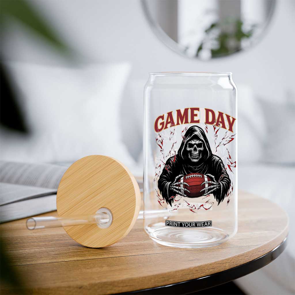 Funny Grim Reaper Dark Football Glass Can Game Day Fan Lifestyle TS12 Print Your Wear