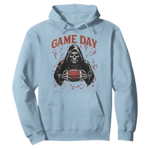 Funny Grim Reaper Dark Football Hoodie Game Day Fan Lifestyle TS12 Light Blue Print Your Wear