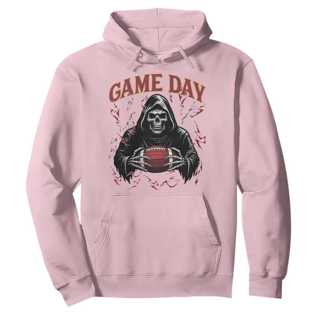 Funny Grim Reaper Dark Football Hoodie Game Day Fan Lifestyle TS12 Light Pink Print Your Wear