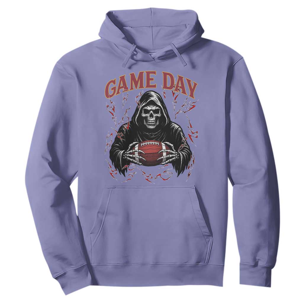 Funny Grim Reaper Dark Football Hoodie Game Day Fan Lifestyle TS12 Violet Print Your Wear