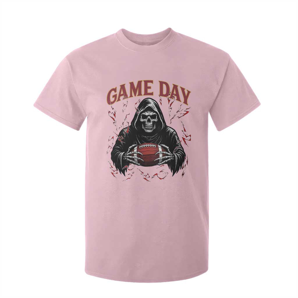 Funny Grim Reaper Dark Football T Shirt For Kid Game Day Fan Lifestyle TS12 Light Pink Print Your Wear