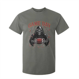 Funny Grim Reaper Dark Football T Shirt For Kid Game Day Fan Lifestyle TS12 Military Green Print Your Wear
