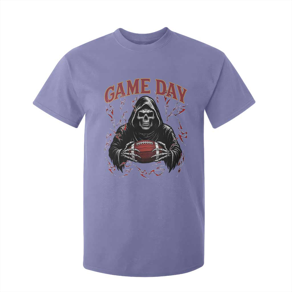 Funny Grim Reaper Dark Football T Shirt For Kid Game Day Fan Lifestyle TS12 Violet Print Your Wear