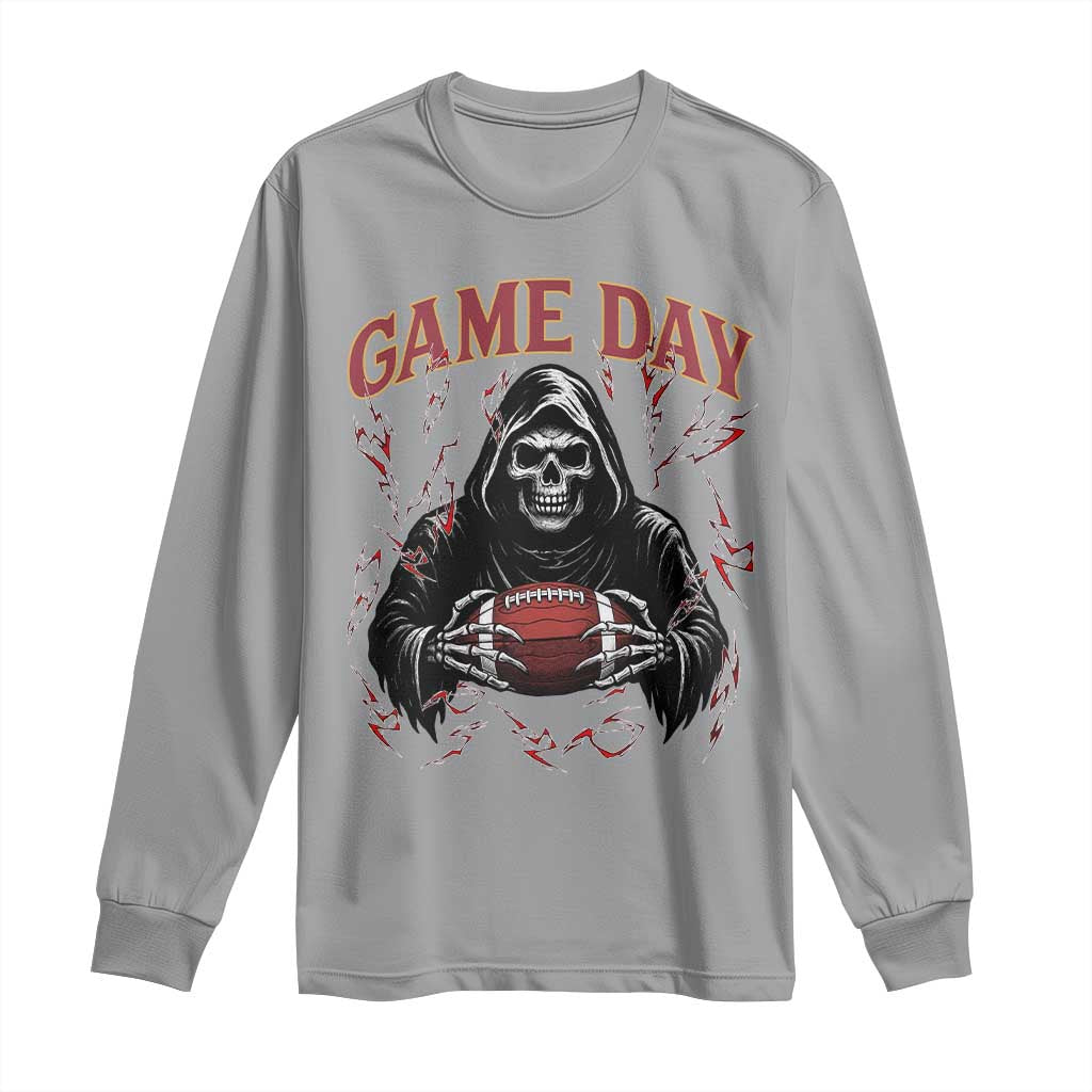 Funny Grim Reaper Dark Football Long Sleeve Shirt Game Day Fan Lifestyle TS12 Sport Gray Print Your Wear