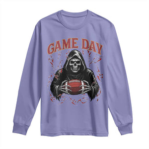 Funny Grim Reaper Dark Football Long Sleeve Shirt Game Day Fan Lifestyle TS12 Violet Print Your Wear