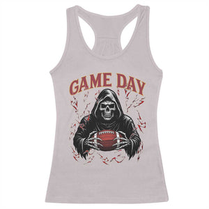 Funny Grim Reaper Dark Football Racerback Tank Top Game Day Fan Lifestyle TS12 Ice Gray Print Your Wear