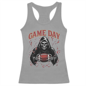 Funny Grim Reaper Dark Football Racerback Tank Top Game Day Fan Lifestyle TS12 Sport Gray Print Your Wear