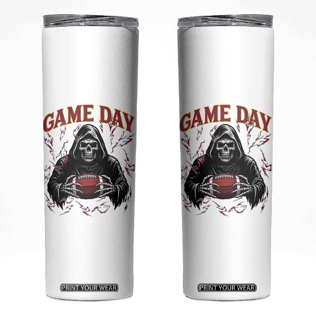 Funny Grim Reaper Dark Football Skinny Tumbler Game Day Fan Lifestyle TS12 White Print Your Wear