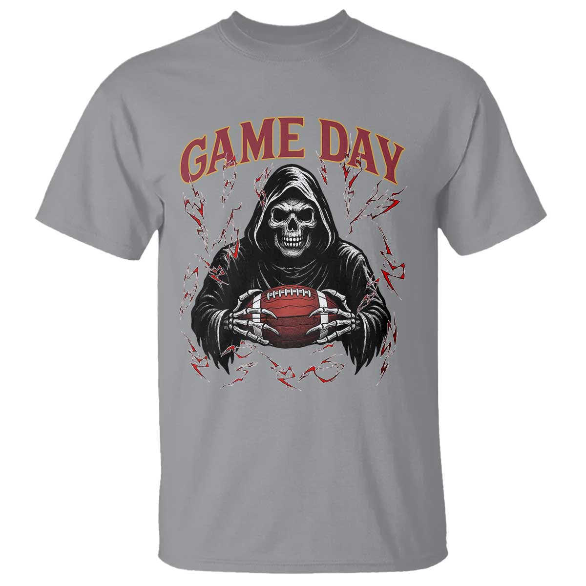 Funny Grim Reaper Dark Football T Shirt Game Day Fan Lifestyle TS12 Sport Gray Print Your Wear