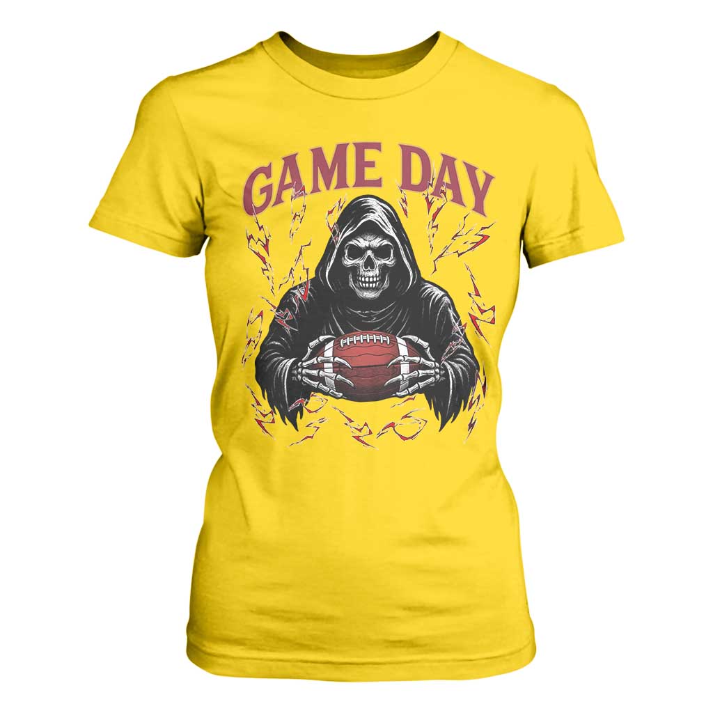 Funny Grim Reaper Dark Football T Shirt For Women Game Day Fan Lifestyle TS12 Daisy Print Your Wear