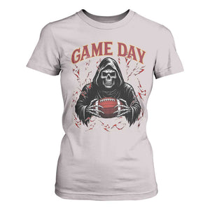 Funny Grim Reaper Dark Football T Shirt For Women Game Day Fan Lifestyle TS12 Ice Gray Print Your Wear
