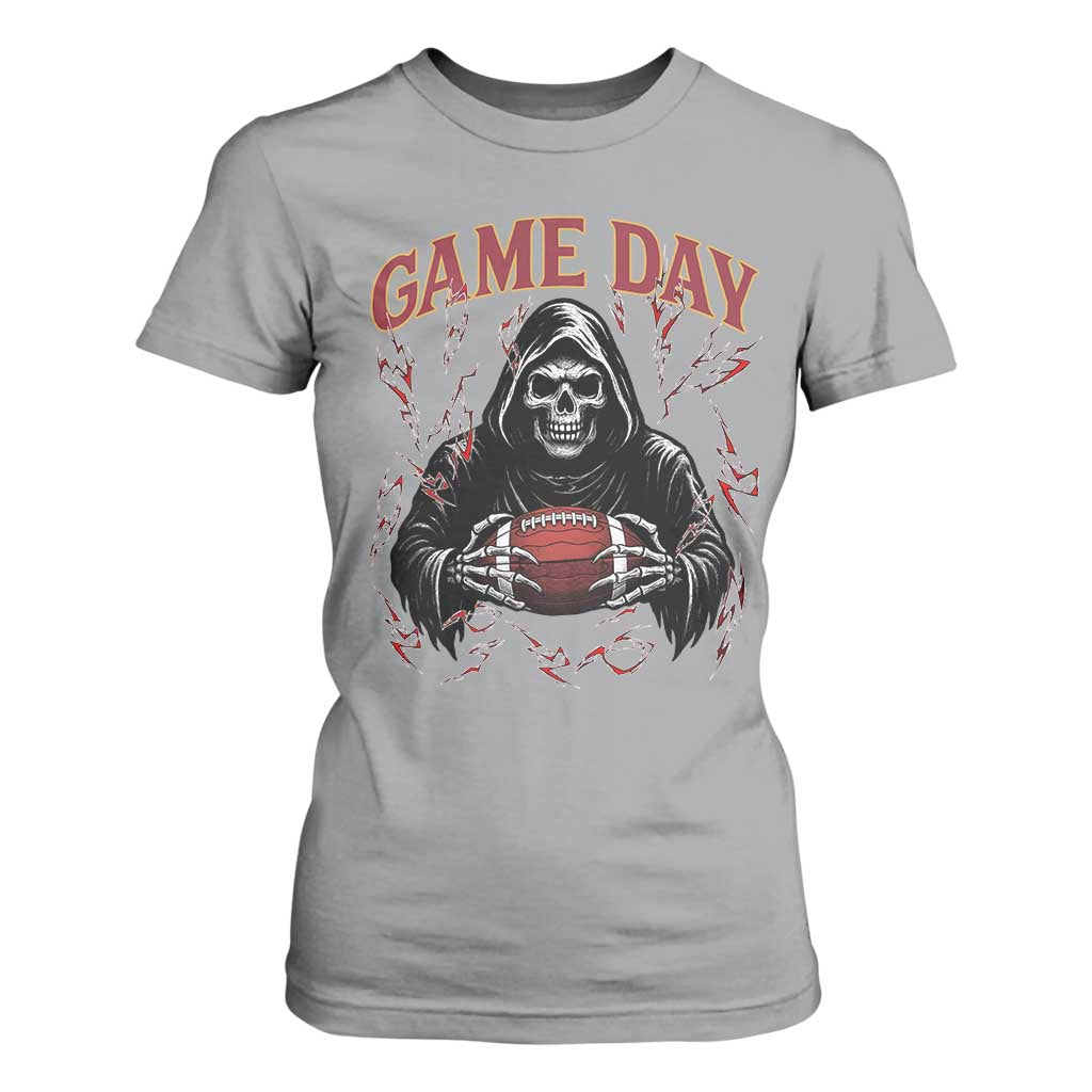 Funny Grim Reaper Dark Football T Shirt For Women Game Day Fan Lifestyle TS12 Sport Gray Print Your Wear