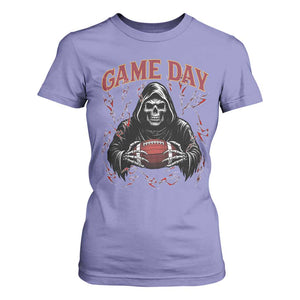 Funny Grim Reaper Dark Football T Shirt For Women Game Day Fan Lifestyle TS12 Violet Print Your Wear