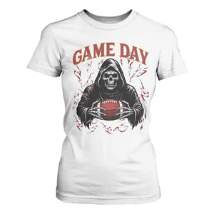 Funny Grim Reaper Dark Football T Shirt For Women Game Day Fan Lifestyle TS12 White Print Your Wear