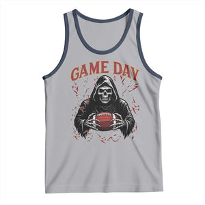Funny Grim Reaper Dark Football Tank Top Game Day Fan Lifestyle TS12 Athletic Heather Navy Print Your Wear