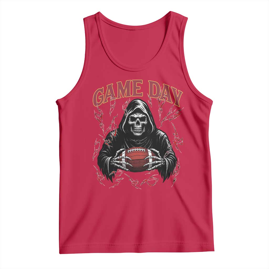 Funny Grim Reaper Dark Football Tank Top Game Day Fan Lifestyle TS12 Red Print Your Wear