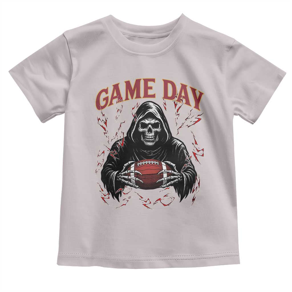 Funny Grim Reaper Dark Football Toddler T Shirt Game Day Fan Lifestyle TS12 Ice Gray Print Your Wear