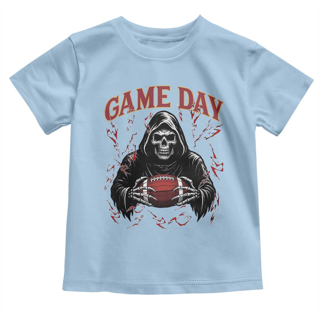 Funny Grim Reaper Dark Football Toddler T Shirt Game Day Fan Lifestyle TS12 Light Blue Print Your Wear