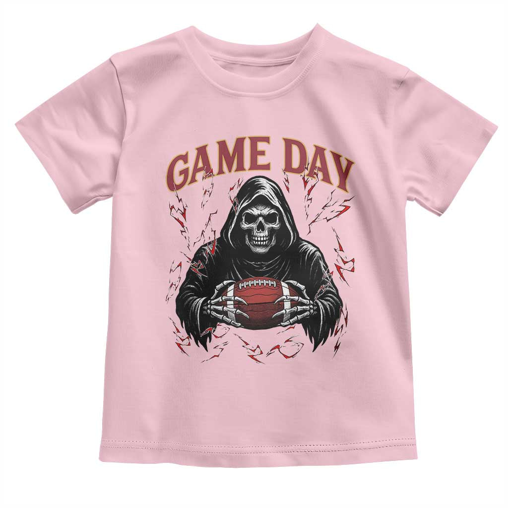 Funny Grim Reaper Dark Football Toddler T Shirt Game Day Fan Lifestyle TS12 Light Pink Print Your Wear