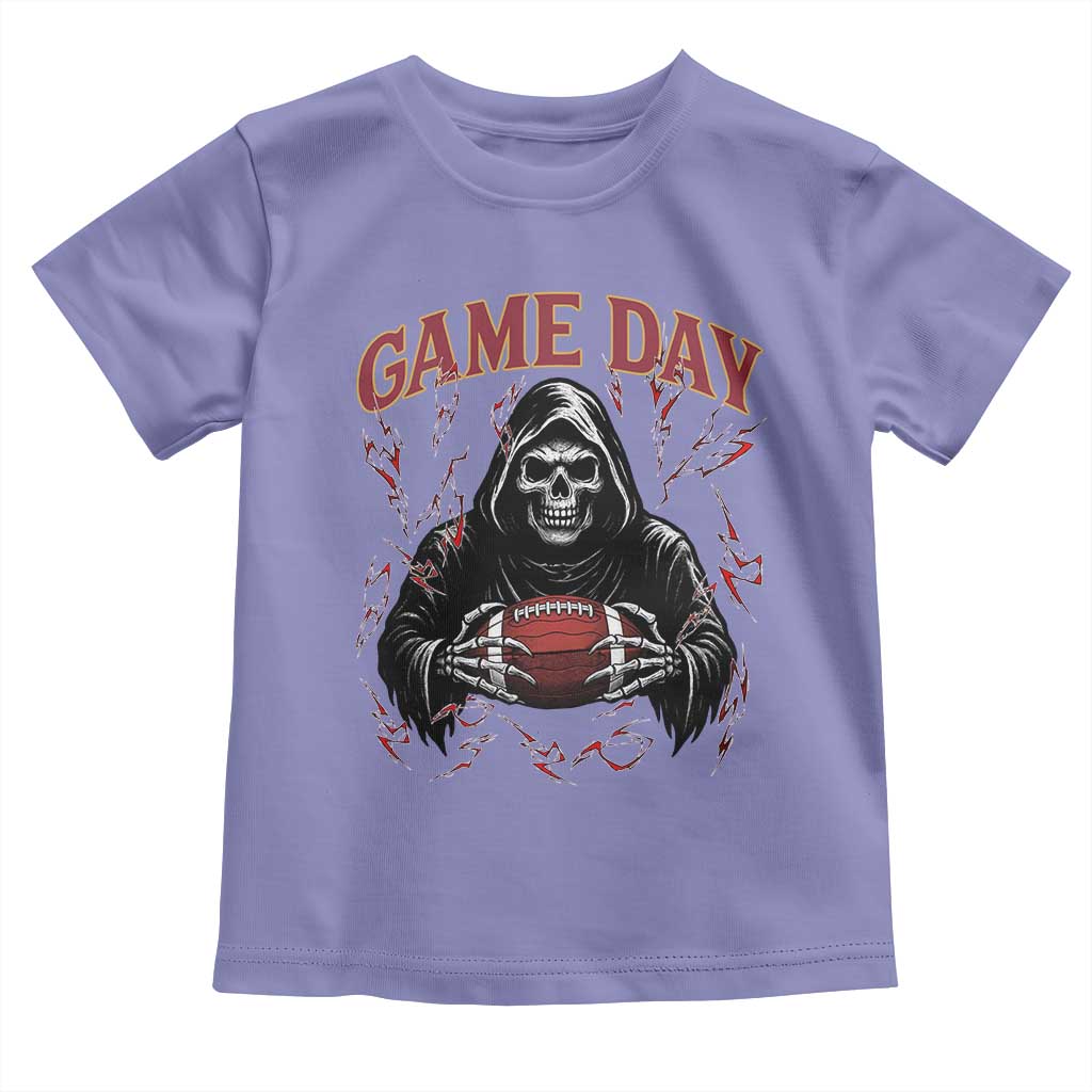 Funny Grim Reaper Dark Football Toddler T Shirt Game Day Fan Lifestyle TS12 Violet Print Your Wear